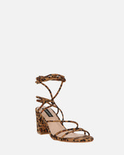 TALIA - sandali con tacco in camoscio leopardato