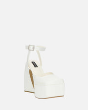 ELEANOR - scarpe bianco chiuse in punta con tacco e cinturino