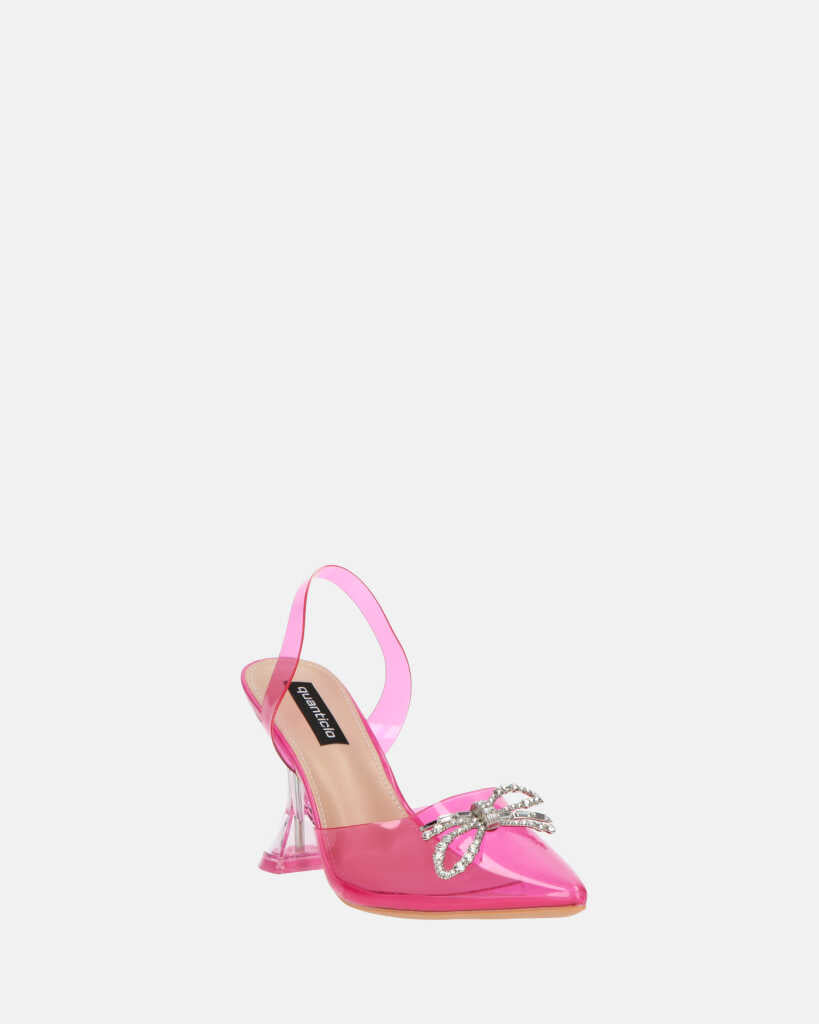 CONSUELO - tacchi in perspex fucsia con decorazioni in punta