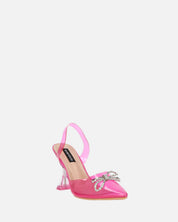 CONSUELO - tacchi in perspex fucsia con decorazioni in punta