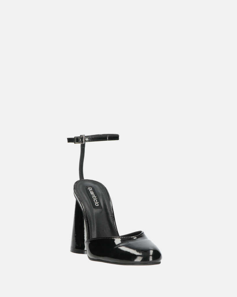 MAYBELLE - sandali in glassy nero con tacco cilindrico