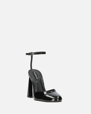 MAYBELLE - sandali in glassy nero con tacco cilindrico