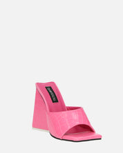 BUKET - sandali con tacco in rosa coccodrillo