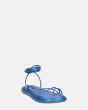 LACEY - sandali infradito bassi blu con lacci