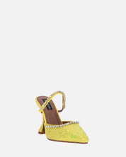 PERAL - scarpa con tacco in glitter giallo con gemme