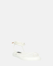 LACEY - sandali infradito bassi bianchi con lacci