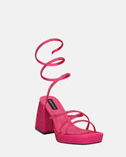 AZUKA - sandales fuchsia à talon et spirale