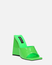 KAMELYA - scarpe con tacco squadrato in glassy verde