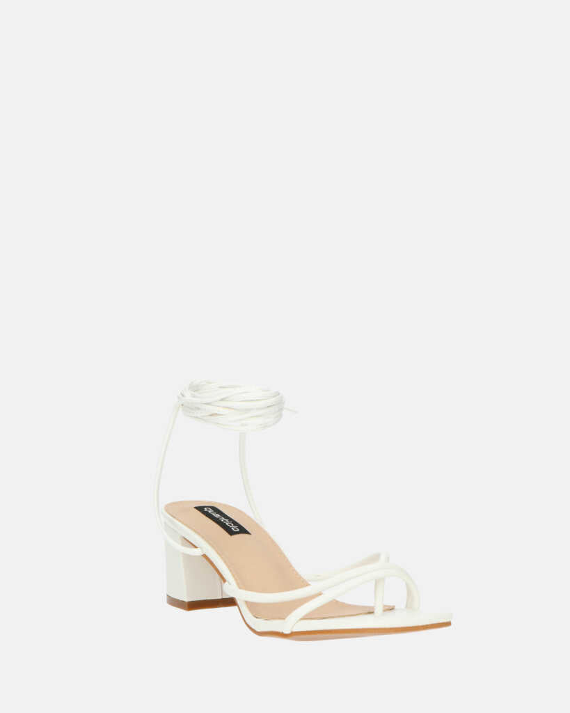 HOARA - sandali con tacco in ecopelle bianco