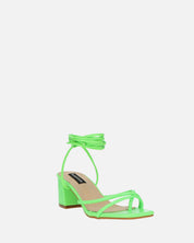 HOARA - sandali con tacco in ecopelle verde