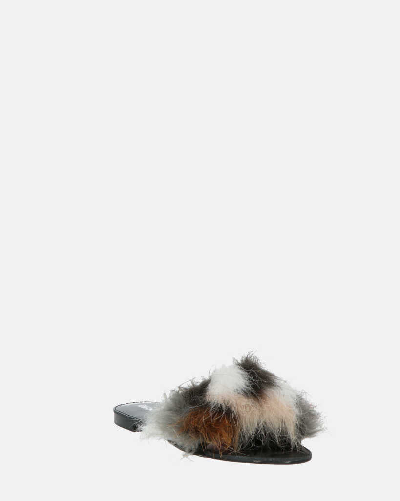 STEFFI - slider in ecopelliccia multicolor
