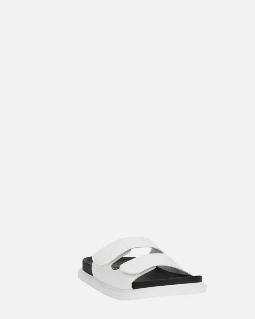 NUHA - sandali bianchi con chiusure in velcro