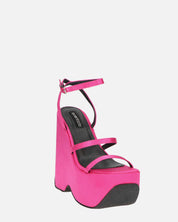 MARIMAR - sandali con zeppa in lycra fucsia