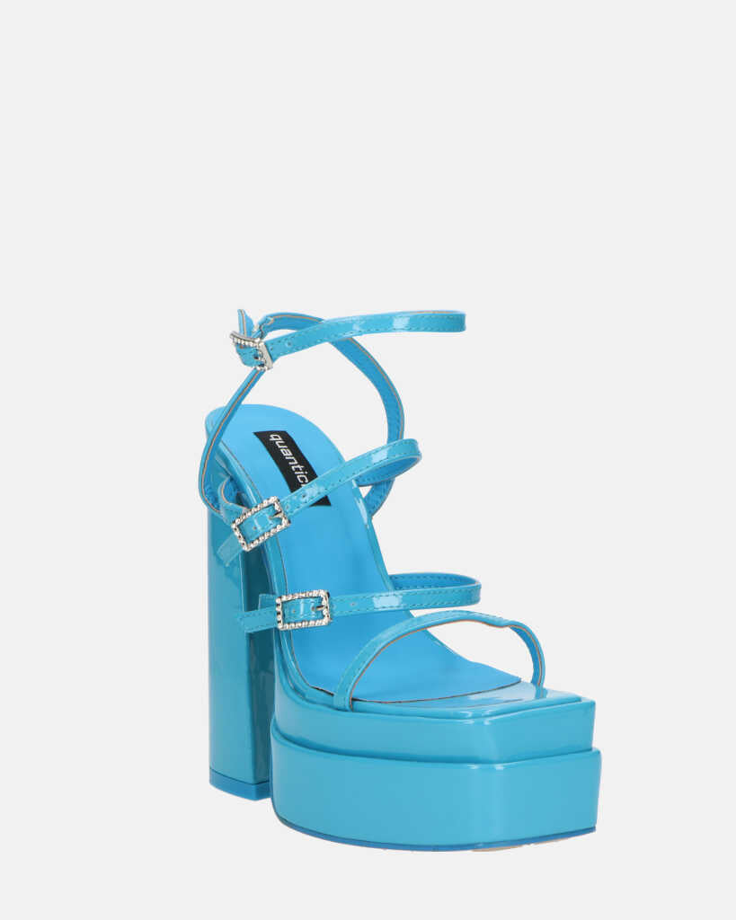 TEXA - sandali con cinturino e tacco alto in azzurro