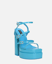 TEXA - sandali con cinturino e tacco alto in azzurro