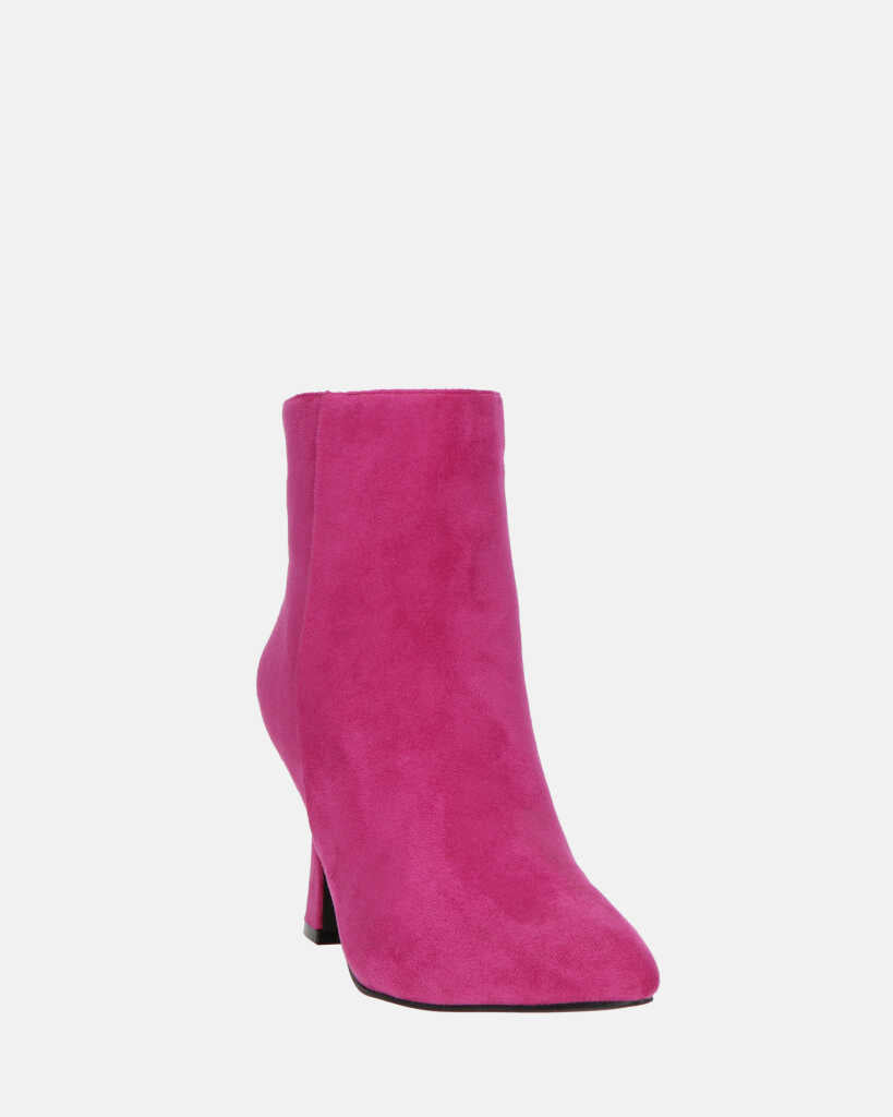 SMILLA - stivaletti in camoscio fucsia con cerniera