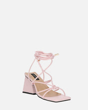 MELISA - sandali con lacci in ecopelle rosa