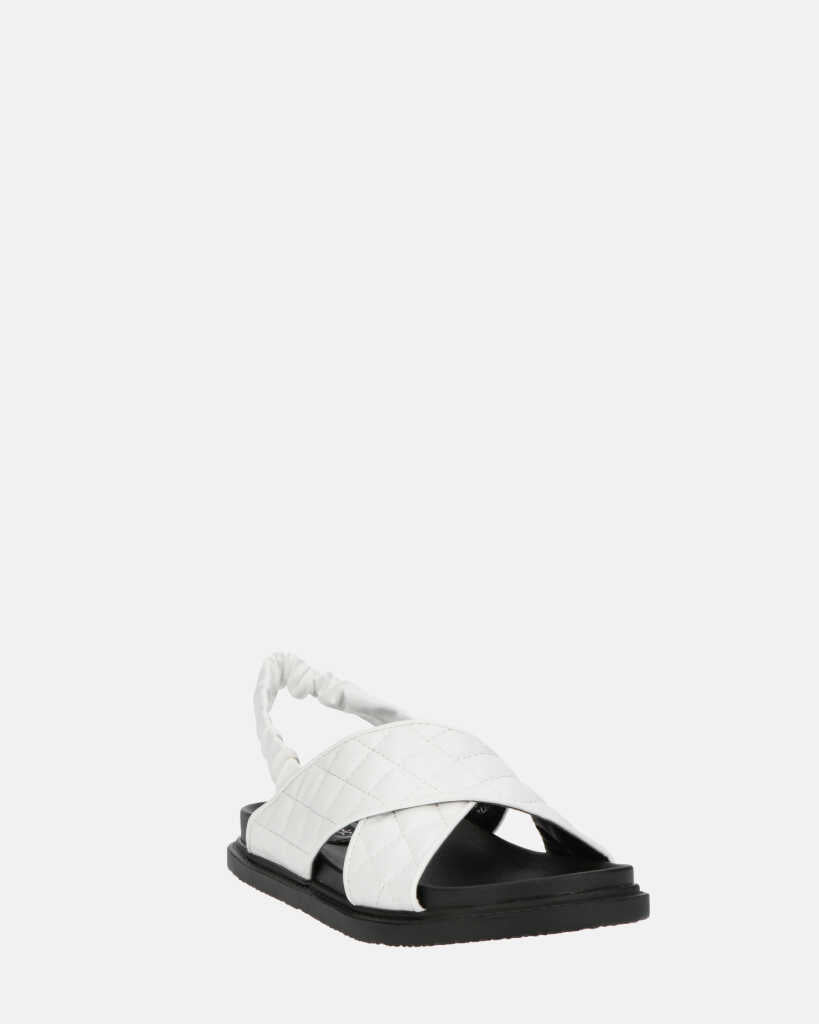 MICH - sandales blanches avec simili cuir rembourré