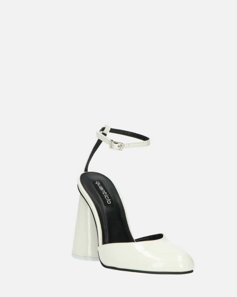 MAYBELLE - sandali in glassy bianco con tacco cilindrico