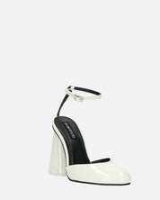 MAYBELLE - sandali in glassy bianco con tacco cilindrico