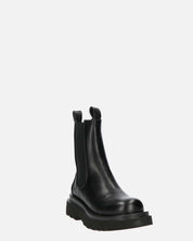 FEBE - chaussures noires avec élastique en simili cuir