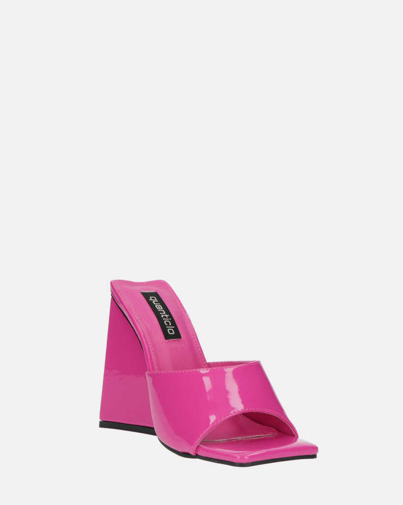 KAMELYA - scarpe con tacco squadrato in glassy viola