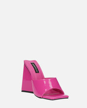 KAMELYA - scarpe con tacco squadrato in glassy viola