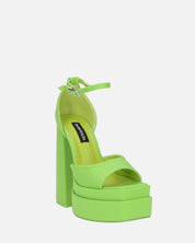 AVA - sandali con tacchi alti in lycra verde e gemme nel cinturino