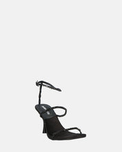 RAHA - sandali in lycra nero con gemme