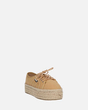 DESTINY - espadrilles à plateforme en dentelle beige