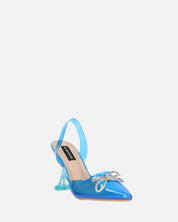 CONSUELO - tacchi in perspex blu con decorazioni in punta