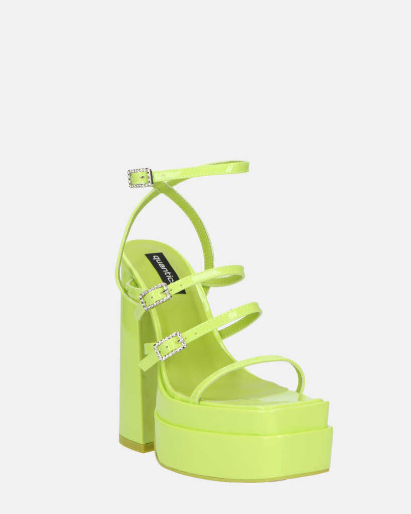 TEXA - sandali con cinturino e tacco alto in verde mela