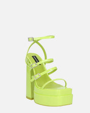 TEXA - sandali con cinturino e tacco alto in verde mela