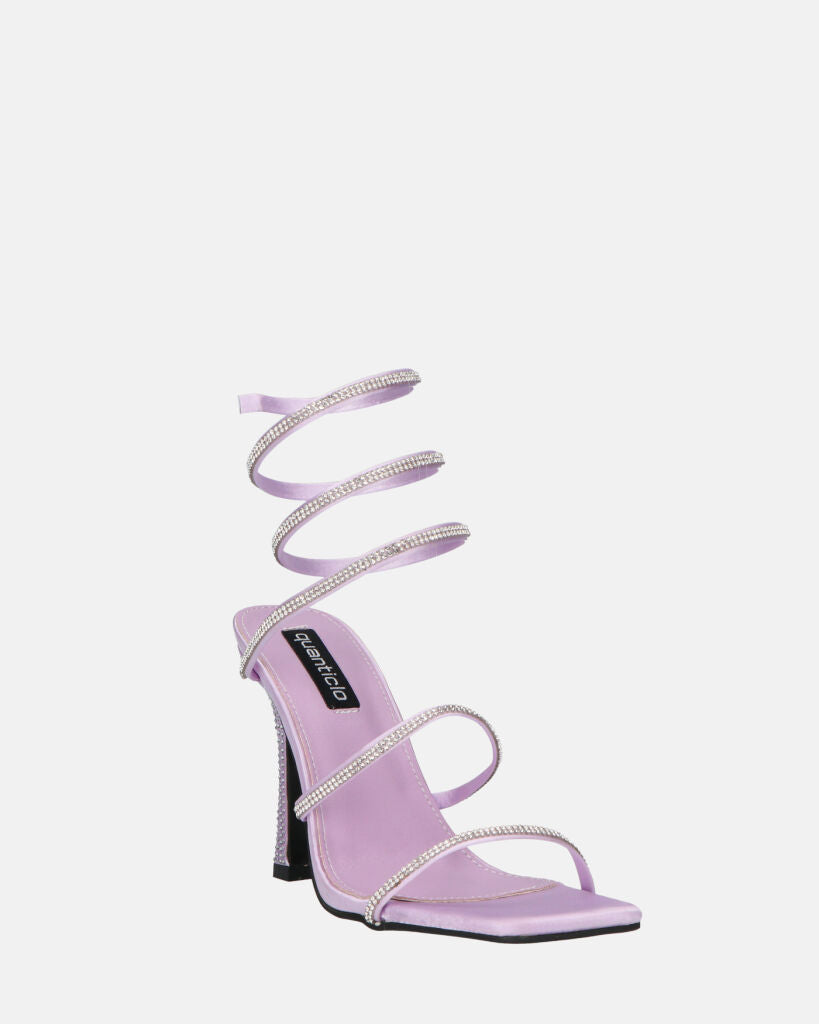 NORA - tacchi alti con spirale viola con gemme