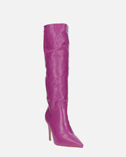 LOLY - stivale con tacco in coccodrillo viola