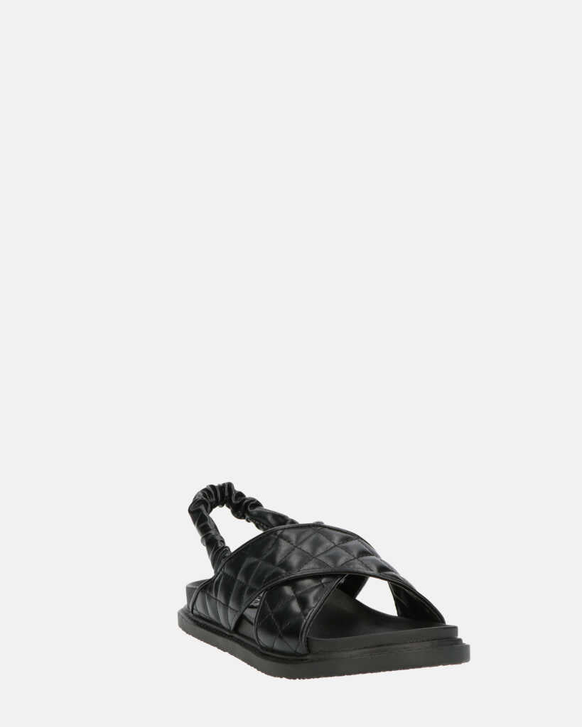 MICH - sandali neri con ecopelle padded