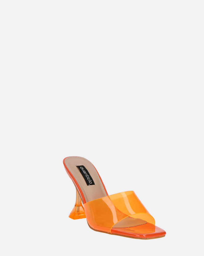 FIAMMA - sandalo con tacco in perspex arancio con suola in PU
