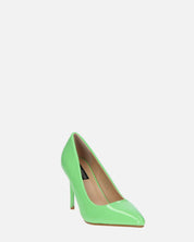 PORSHA - decolette in glassy verde con tacco a spillo