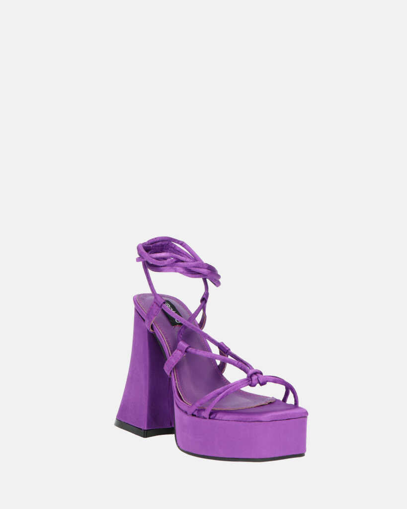 LORINA - sandali con tacco e platform in lycra viola