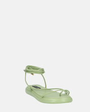 LACEY - sandali infradito bassi verdi con lacci