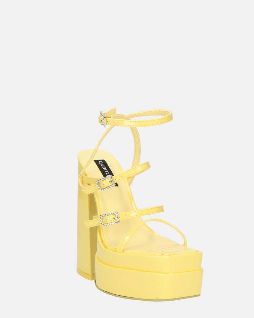 TEXA - sandali con cinturino e tacco alto in giallo
