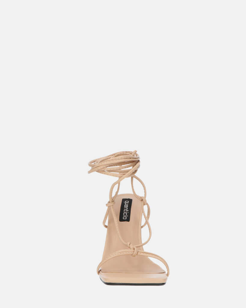 DOLLY - tacco a spillo beige con lacci