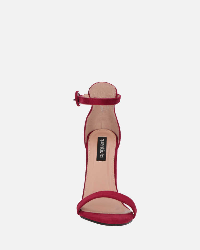 SELENE - sandalo con tacco in camoscio rosso