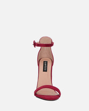 SELENE - sandalo con tacco in camoscio rosso