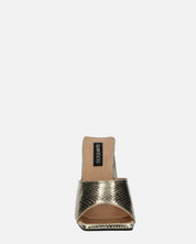BUKET - sandali con tacco in oro pitonato