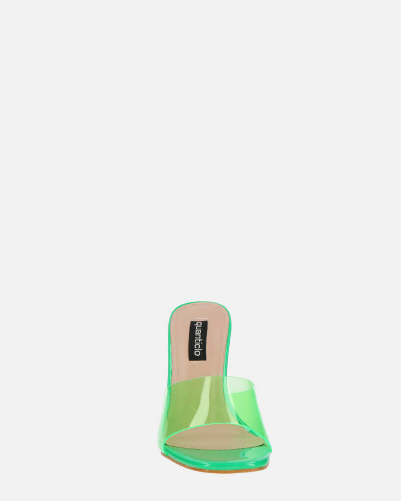 FIAMMA - sandalo con tacco in perspex verde con suola beige