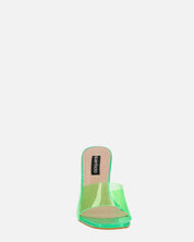 FIAMMA - sandalo con tacco in perspex verde con suola beige