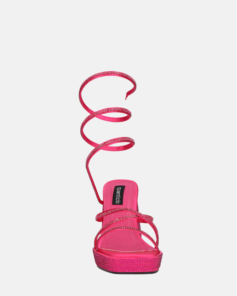AZUKA - sandales fuchsia à talon et spirale