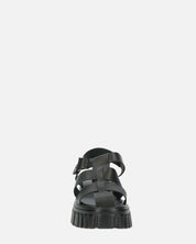 MACKENZIE - sandali platform con cinturini in ecopelle nera