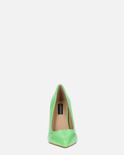 PORSHA - decolette in glassy verde con tacco a spillo